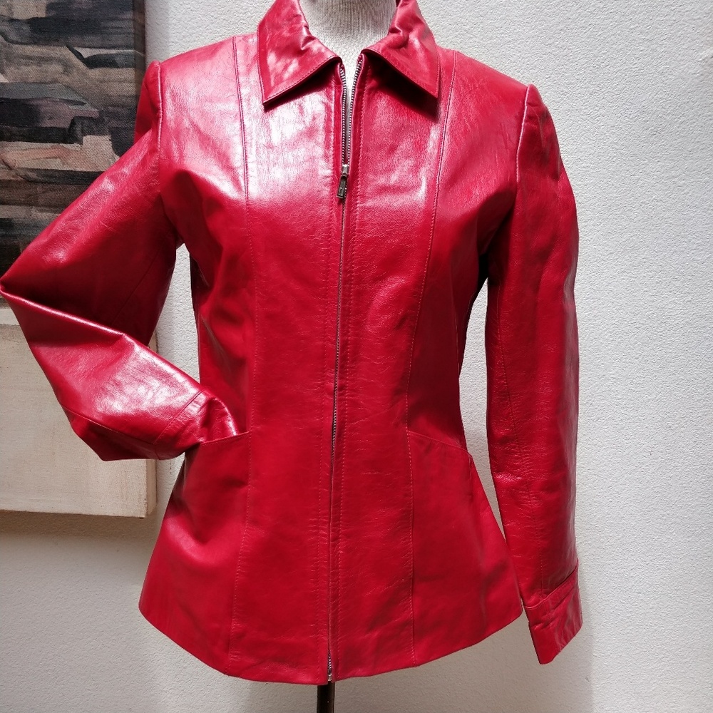 Vintage B*Lucid red leather jacket NWOT - Picture 6 of 12